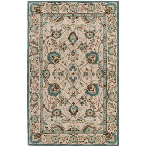 Charlton Home® Morriss Handmade Wool PEACOCK / BLUE Rug Wayfair